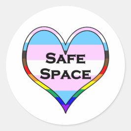 Trans Safe Space Classic Round Aufkleber