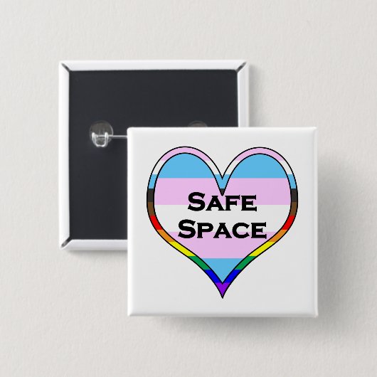 Trans Safe Space Heart Button (Vorne & Hinten)