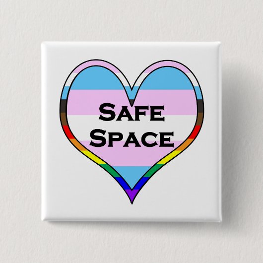 Trans Safe Space Heart Button (Vorderseite)