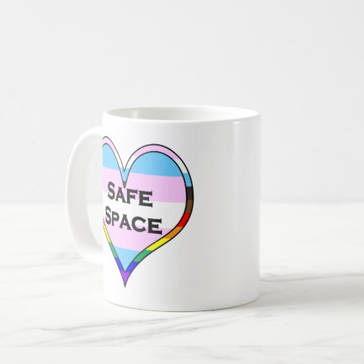 Trans Safe Space Heart Kaffeetasse (Vorderseite Links)