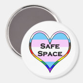 Trans Safe Space Heart Magnet (Vorderseite/Rückseite)