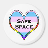 Trans Safe Space Heart Magnet (Vorne)