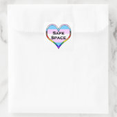 Trans Safe Space Heart Quadratischer Aufkleber (Tasche)