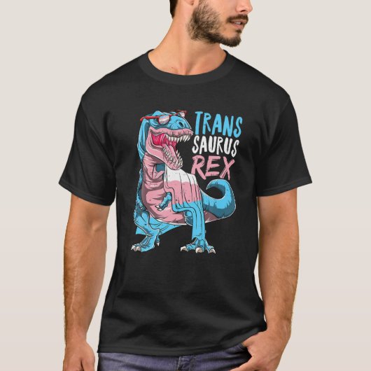 Trans Saurus Rex Allysaurus Dinosaur Transgender L T-Shirt (Vorderseite)