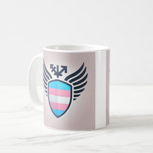 Trans Schild Tasse. Kaffeetasse (Vorderseite Links)