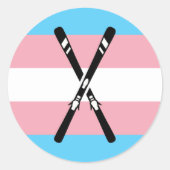 Trans Skis Runder Aufkleber (Vorderseite)