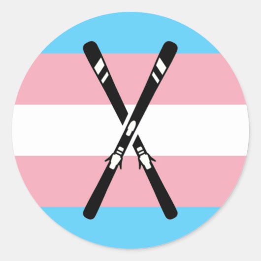Trans Skis Runder Aufkleber (Vorderseite)