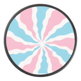 trans spiral design hockey puck