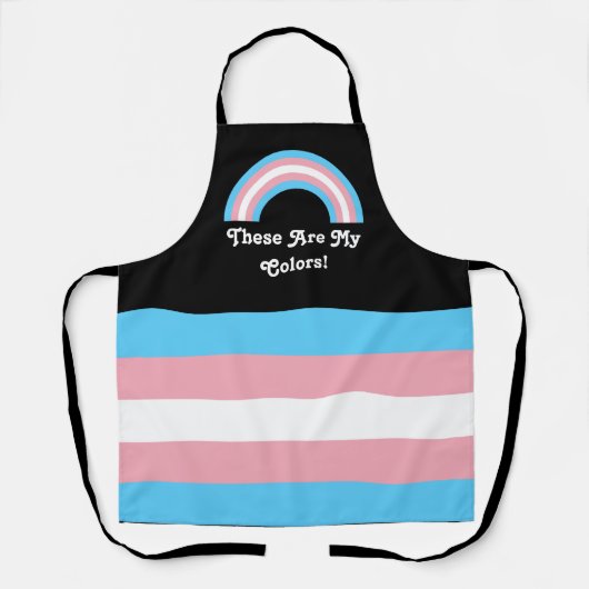 Trans-Stolperflagge und Regenbogen mit einem benut Schürze (Vorderseite)