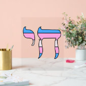 Trans-Stolz-Flagge Chai Acrylschild (Hochzeit)