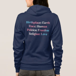 Trans Stolz - Geburtsort: Erde. Rasse: Mensch Hoodie