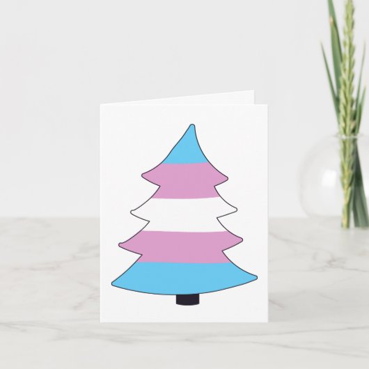 Trans Stolz Holigay Baum Feiertagskarte (Vorderseite)