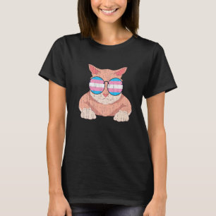 Trans Stolz Katze Coole Sonnenbrille Transsexuelle T-Shirt