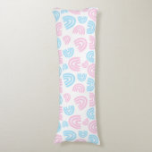Trans-Stolz-Pastell-Regenbogen-Body-Pillow Seitenschläferkissen (Vorderseite Vertikal)