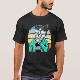 Trans Stolz Sonnenbrille Transsexuelle Flagge Katz T-Shirt