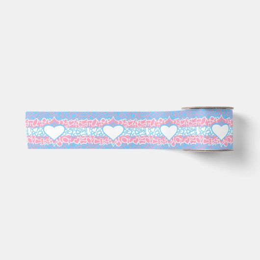 Trans Stolz Squiggle Satinband (Vorderseite)