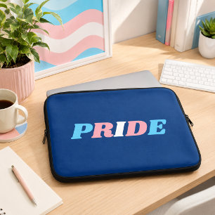 Trans-Stolz Transgender-Flaggenfarben-Typografie Laptopschutzhülle