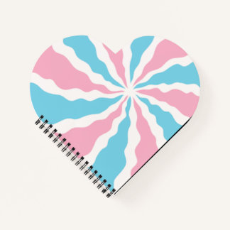 Trans swirl heart notebook notizblock