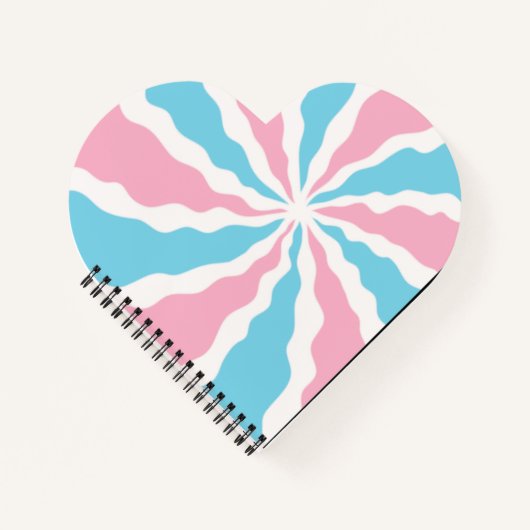 Trans swirl heart notebook notizblock (Vorderseite)