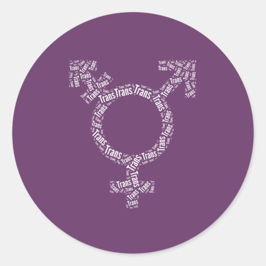 TRANS SYMBOL PATTERN WHITE RUNDER AUFKLEBER (Vorderseite)