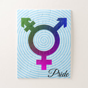 Trans*-Symbol pink/blau/grün Puzzle