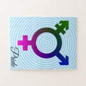 Trans* Symbol rosa/blau/grün Puzzle (Horizontal)