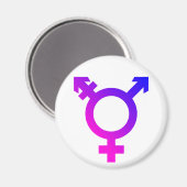 Trans* Symbol rosa/blau Magnet (Vorderseite/Rückseite)