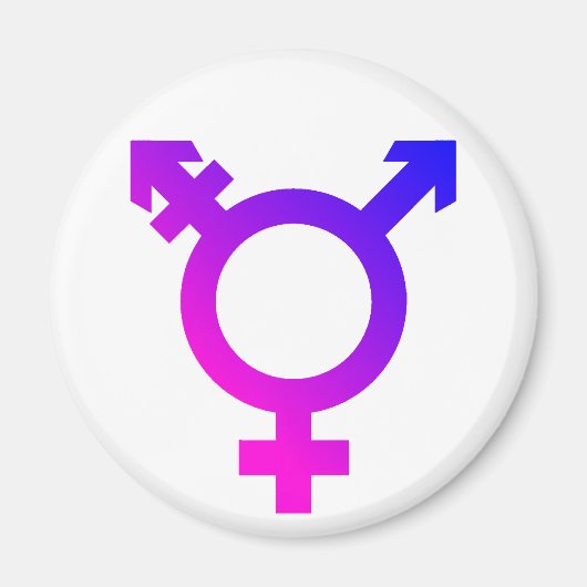 Trans* Symbol rosa/blau Magnet (Vorne)