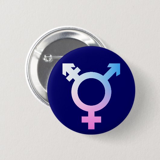 Trans* Symbol rosa/blau/weiß Button (Vorne & Hinten)