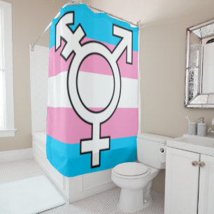 Trans-Symbol und -Flagge Duschvorhang