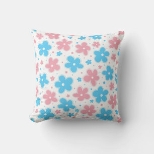 Trans Transgender Pride Flag Blume Doodle Pastel Kissen