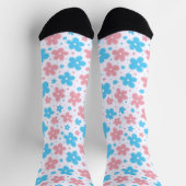 Trans Transgender Pride Flag Blume Doodle Pastel Socken (Oben)