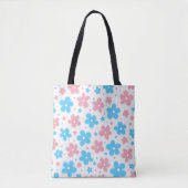 Trans Transgender Pride Flag Blume Doodle Pastel Tasche (Vorderseite)