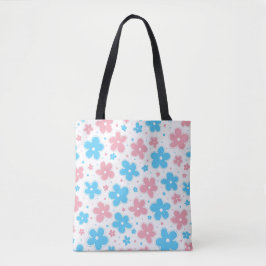 Trans Transgender Pride Flag Blume Doodle Pastel Tasche