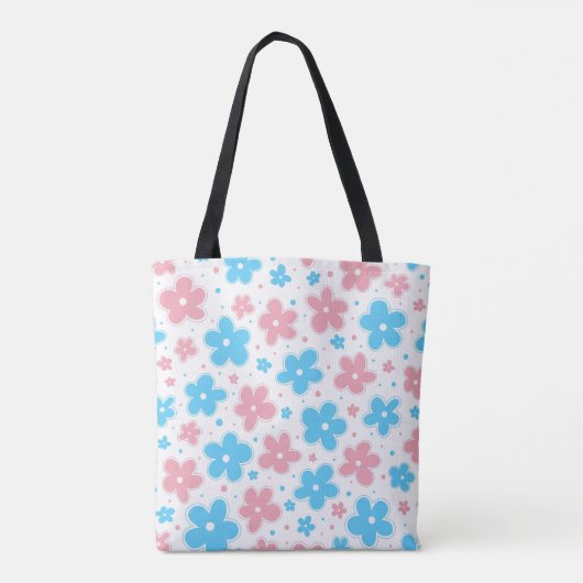 Trans Transgender Pride Flag Blume Doodle Pastel Tasche (Rückseite)