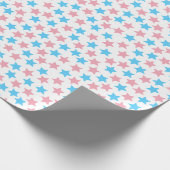 Trans Transgender Pride Flag Stars Rosa Blau Geschenkpapier (Ecke)