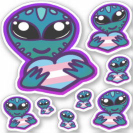 Trans und Proud Alien Stickers Aufkleber