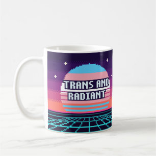 Trans und strahlender Pride-Pixel-Becher Kaffeetasse