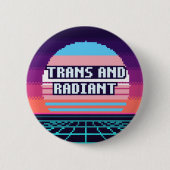 Trans und strahlender Pride-Pixel-Button Button (Vorderseite)