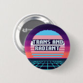 Trans und strahlender Pride-Pixel-Button Button (Vorne & Hinten)