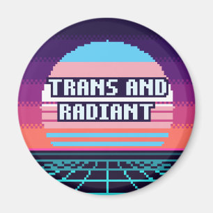Trans und strahlender Pride-Pixel-Magnet Magnet