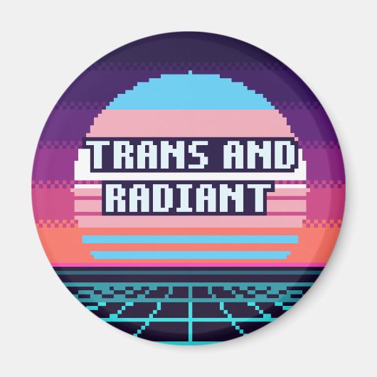 Trans und strahlender Pride-Pixel-Magnet Magnet (Vorne)