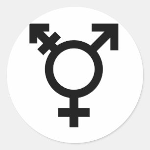 TRANS UNIVERSELLES SYMBOL SCHWARZ RUNDER AUFKLEBER