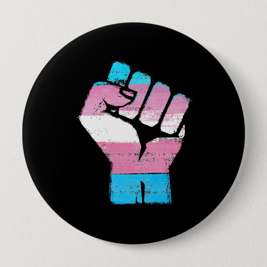 TRANS WIDERSTAND FIST - LGBTQ Vintage Kunst - Button (Vorderseite)