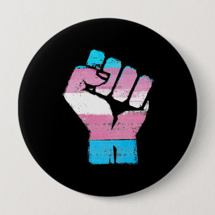 TRANS WIDERSTAND FIST - LGBTQ Vintage Kunst - Button