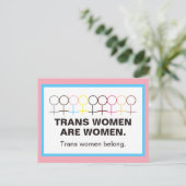 Trans Women are Women Symbol Strichmännchen Postkarte (Stehend Vorderseite)