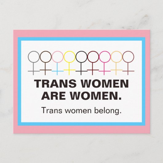 Trans Women are Women Symbol Strichmännchen Postkarte (Vorderseite)