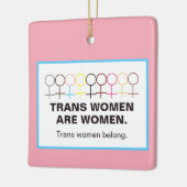 Trans Women sind weibliches Symbol Strichmännchen Keramikornament (Links)