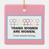 Trans Women sind weibliches Symbol Strichmännchen Keramikornament (Rückseite)