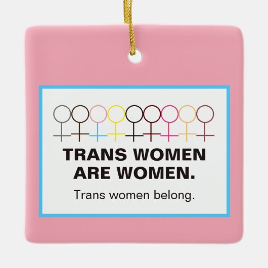 Trans Women sind weibliches Symbol Strichmännchen Keramikornament (Vorderseite)
